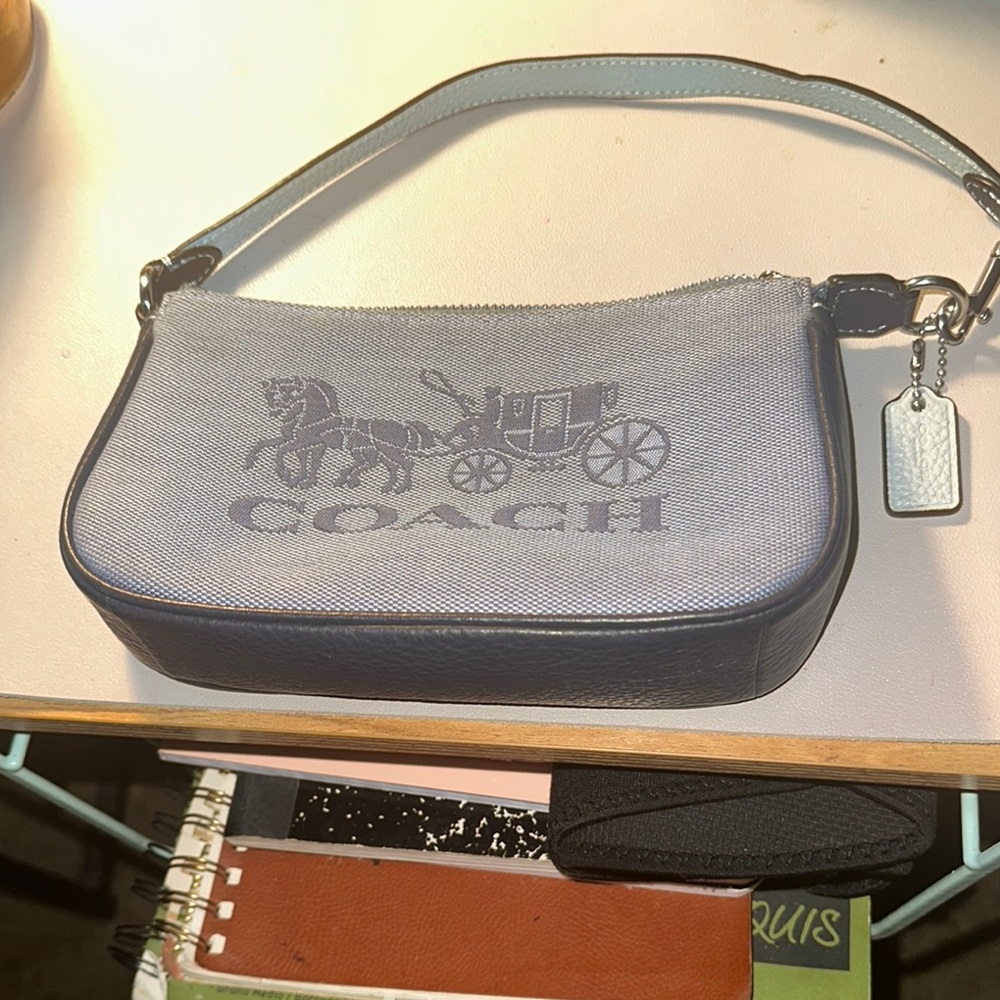Coach Blue and Gray Mini Bag